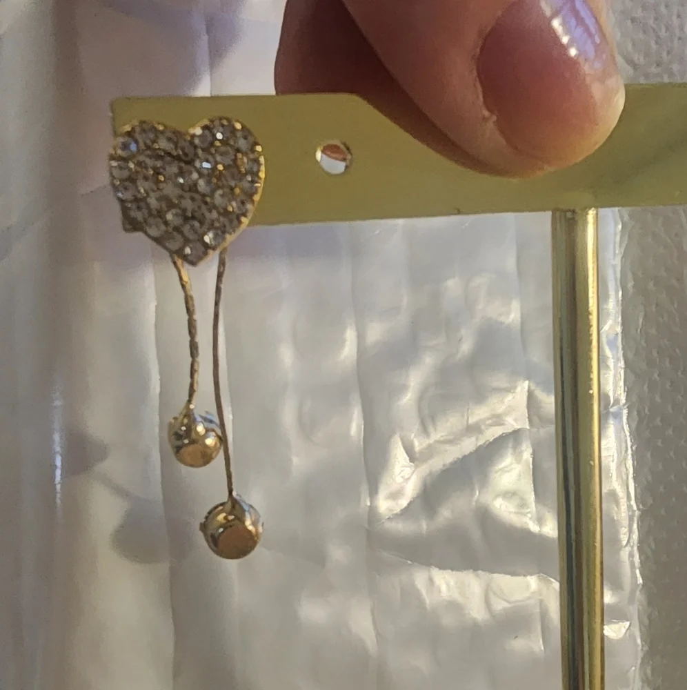 Gold Heart Drop‎ Earrings